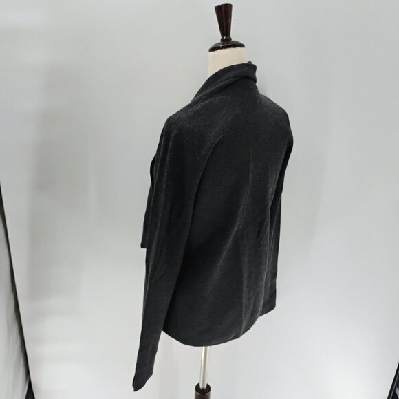 Loft Women's Gray Open Front Cardigan Sweater Size S merino wool blazer - Picture 5 of 13